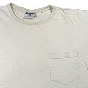 Tan russell athletic pocket tee